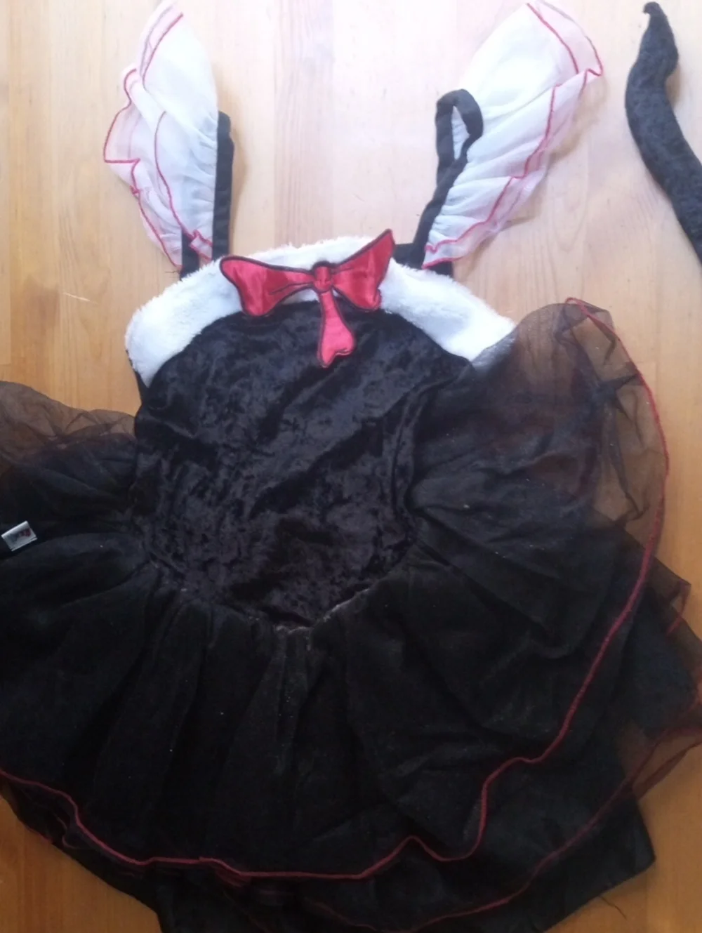 Kids Dr.Suess Cat Costume Dress with White Ears and Red Bow